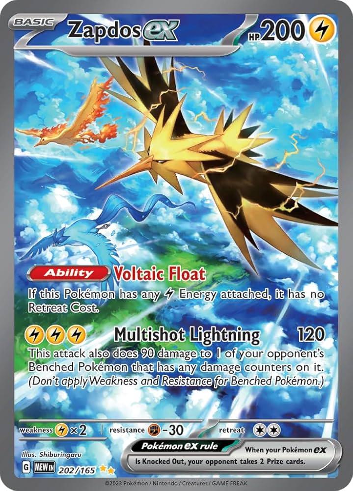 Pokémon TCG: Zapdos ex #202/165 – Tekli Kart (İngilizce)
