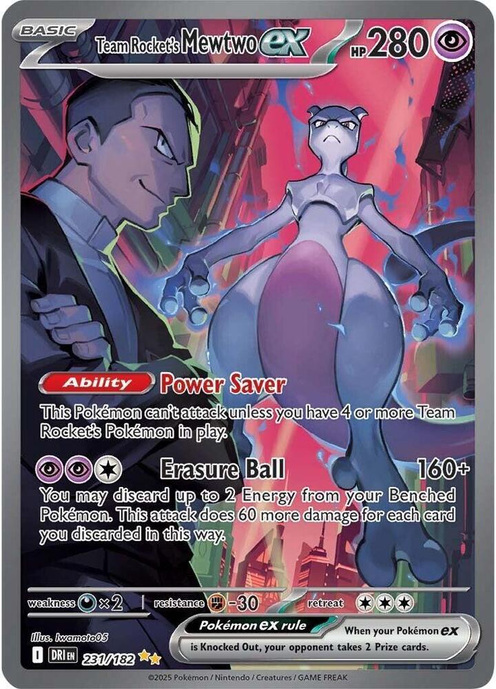Pokémon TCG: Team Rocket's Mewtwo ex #231/182 – Tekli Kart (İngilizce)