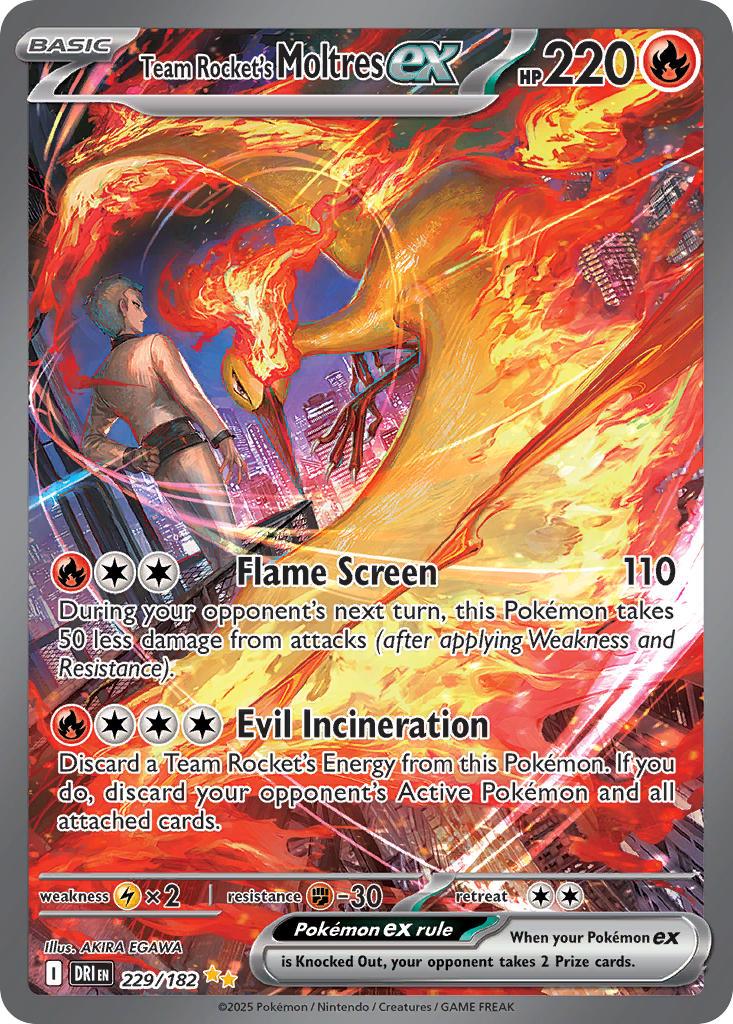 Pokémon TCG: Team Rocket's Moltres ex #229/182 – Tekli Kart (İngilizce)
